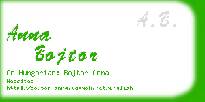 anna bojtor business card